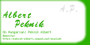 albert peknik business card
